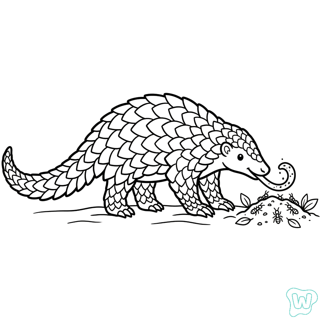 páginas para colorear gratis Pangolín