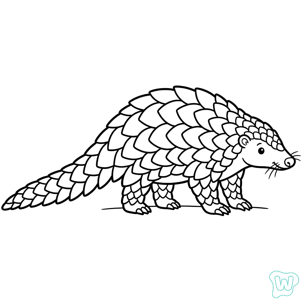 páginas para colorear gratis Pangolín 1