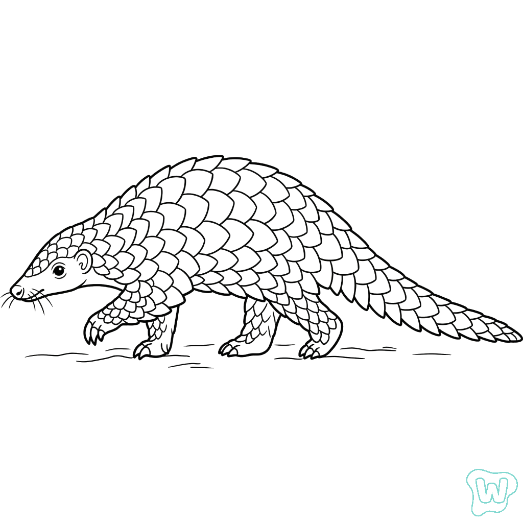 Pangolín adornos para colorear 1