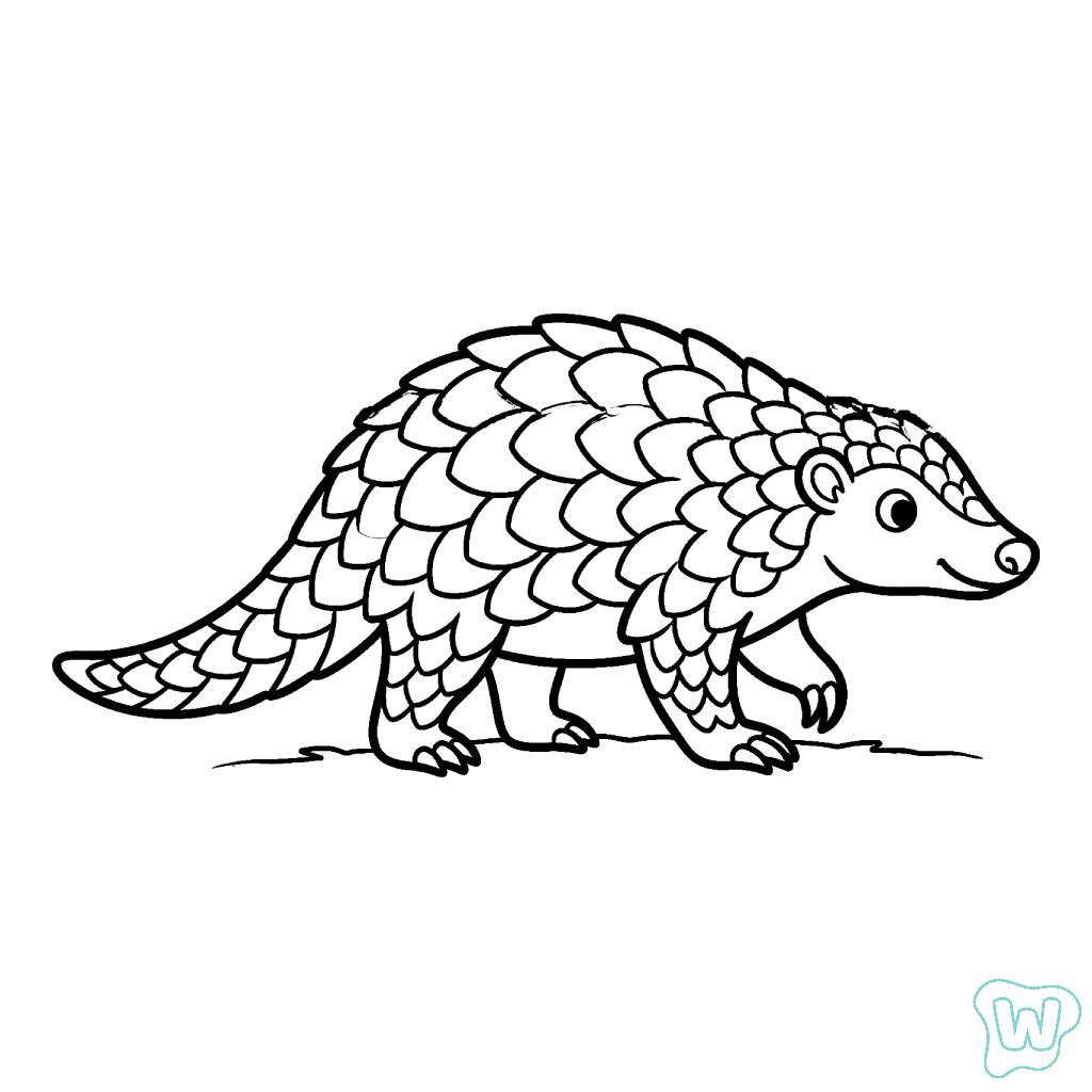 Pangolín páginas para colorear de adornos