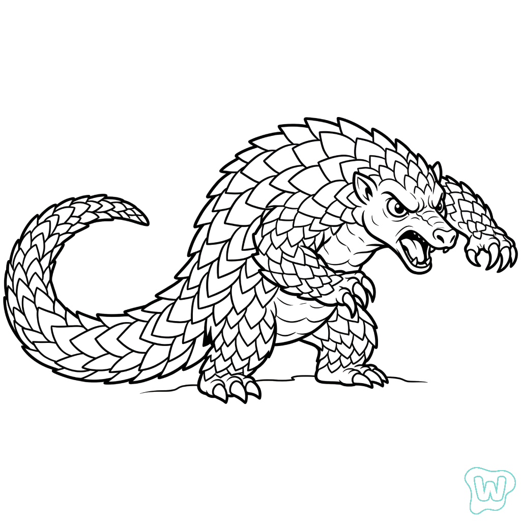 Pangolín páginas para colorear para adultos 1