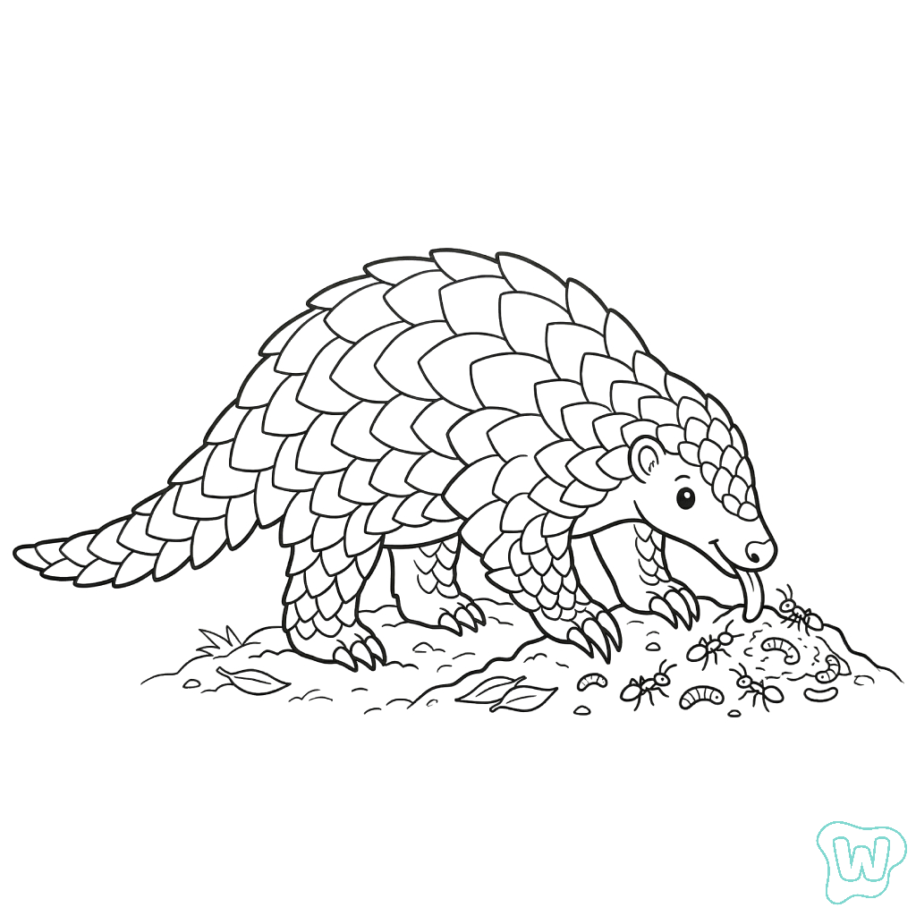 Pangolín dibujos para colorear