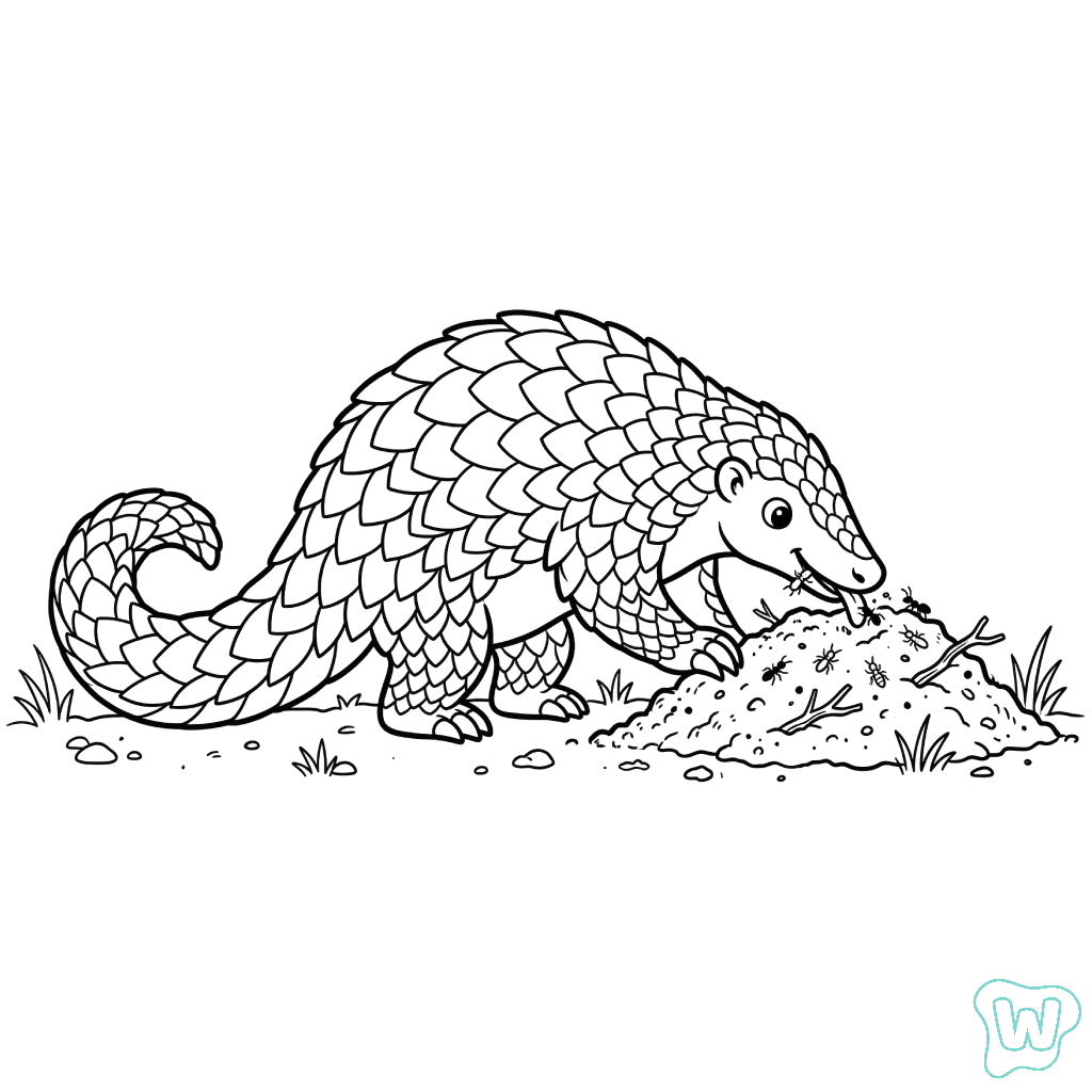 dibujos para colorear Pangolín