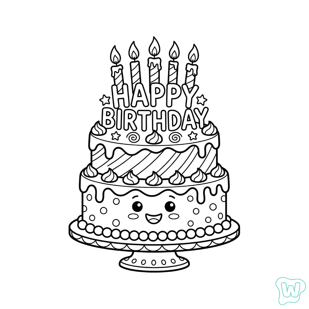 Pastel De Cumpleaños páginas para colorear para adultos pdf