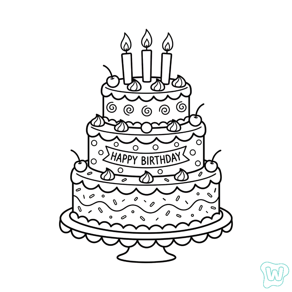 imprimir PDF gratis Pastel De Cumpleaños