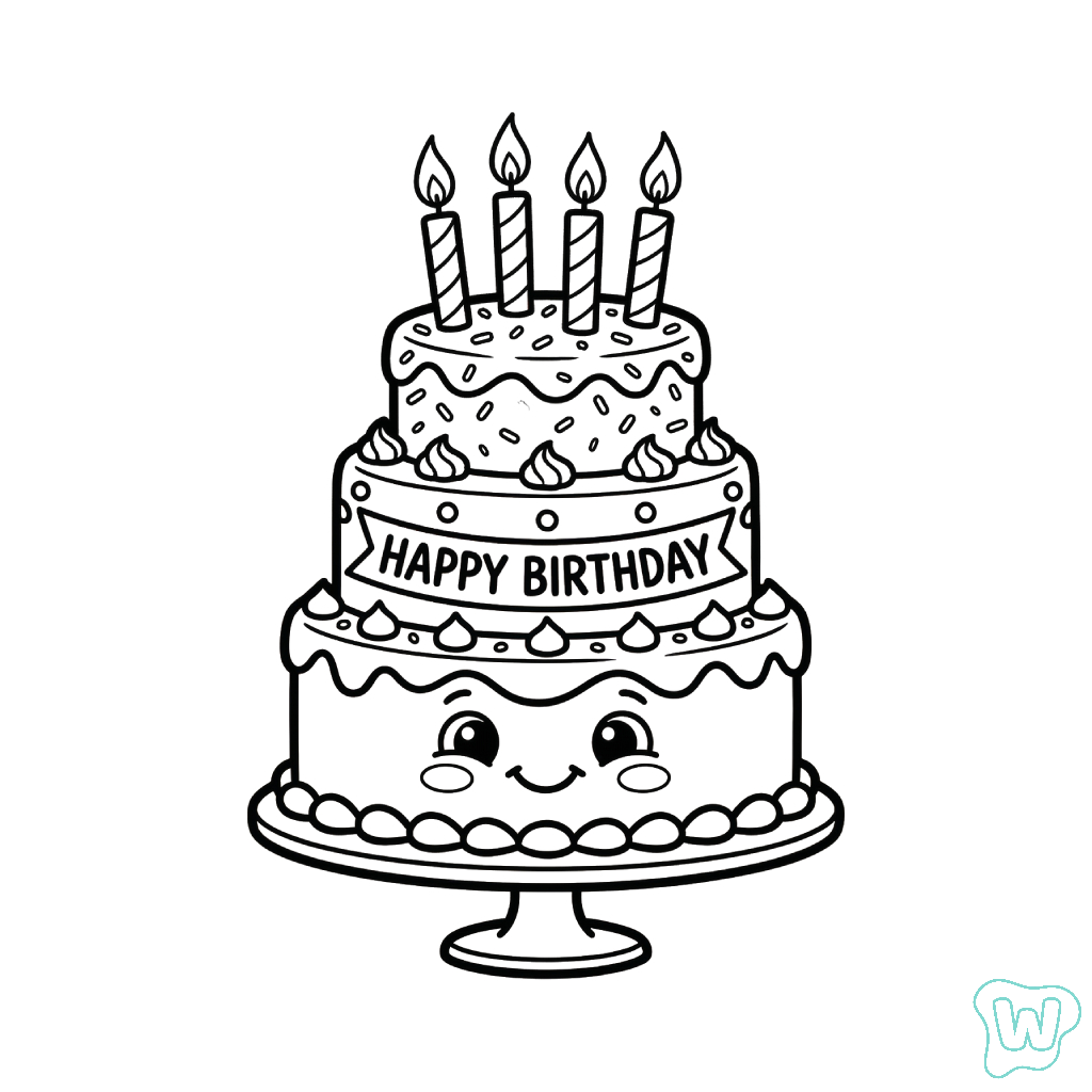 Pastel De Cumpleaños PDF para imprimir gratis