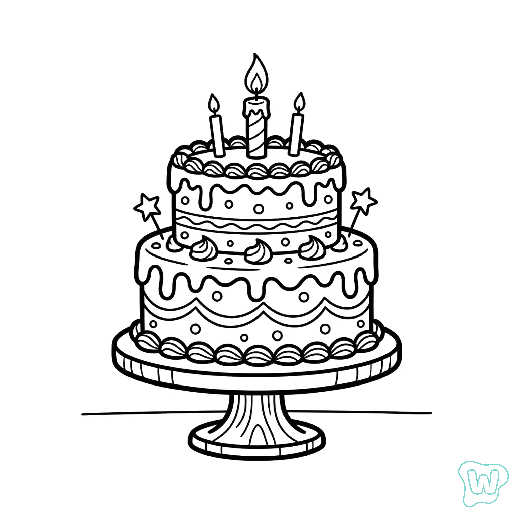 Pastel De Cumpleaños imprimir PDF gratis