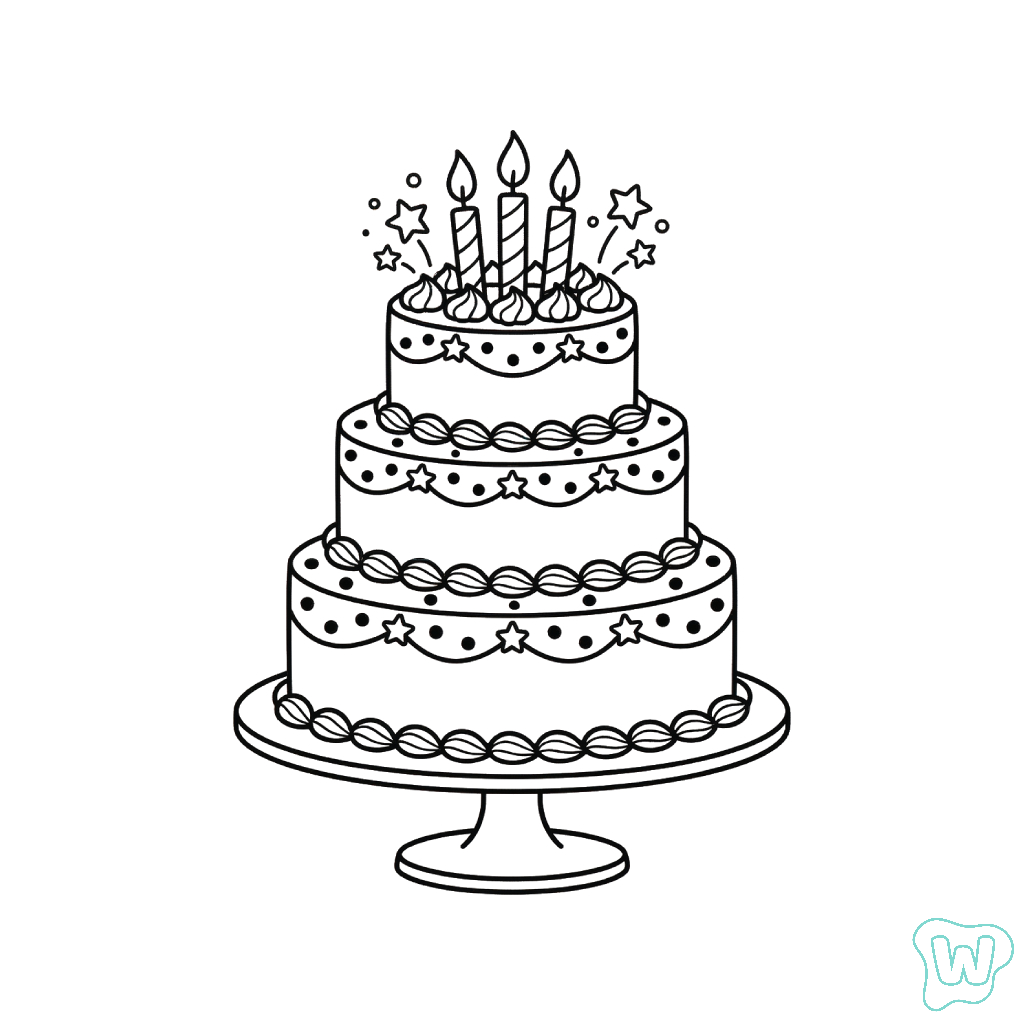 Pastel De Cumpleaños PDF para imprimir gratis 1