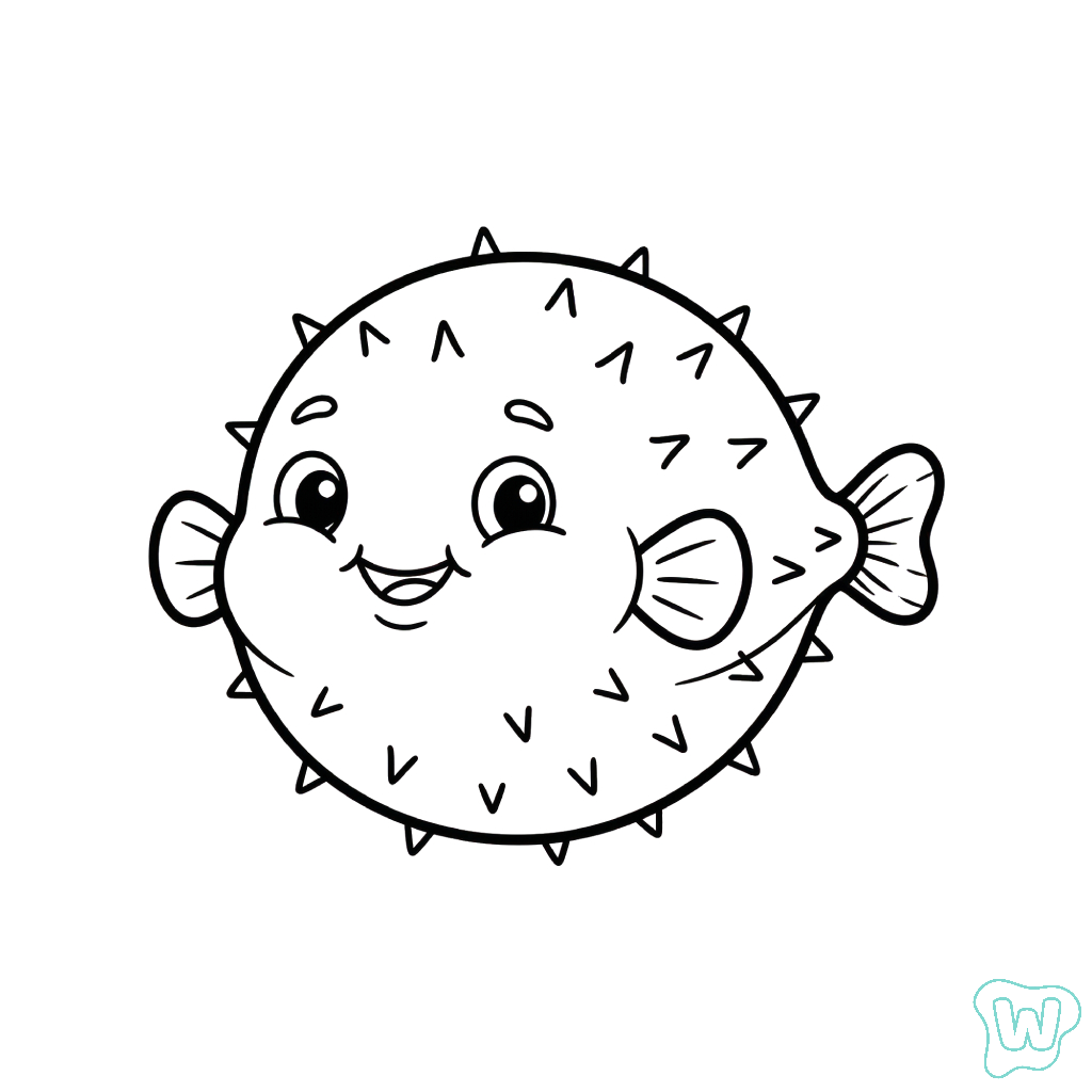 colorear páginas de Pez Globo