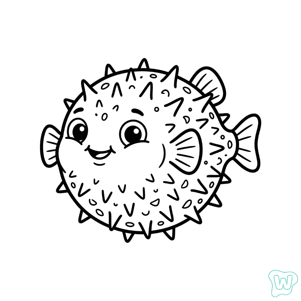 páginas para colorear Pez Globo gratis