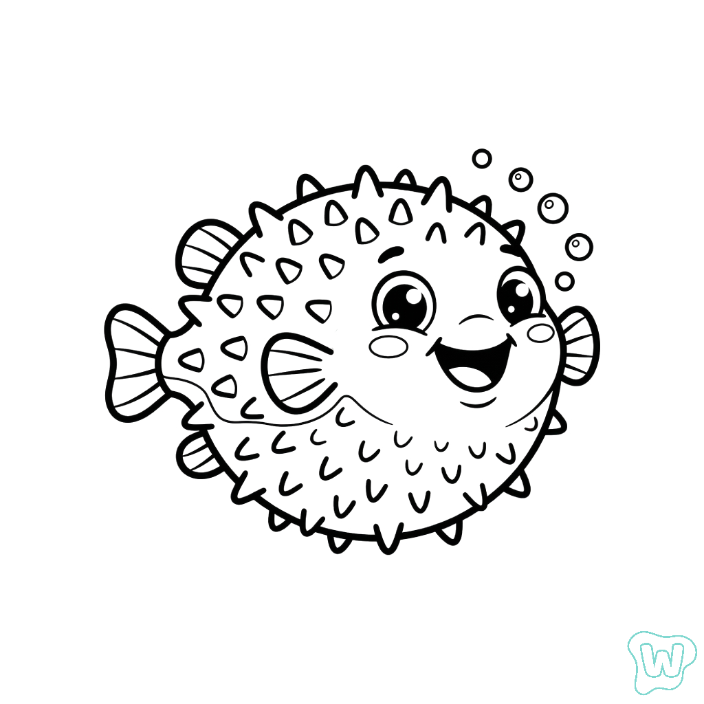 lindas páginas para colorear Pez Globo