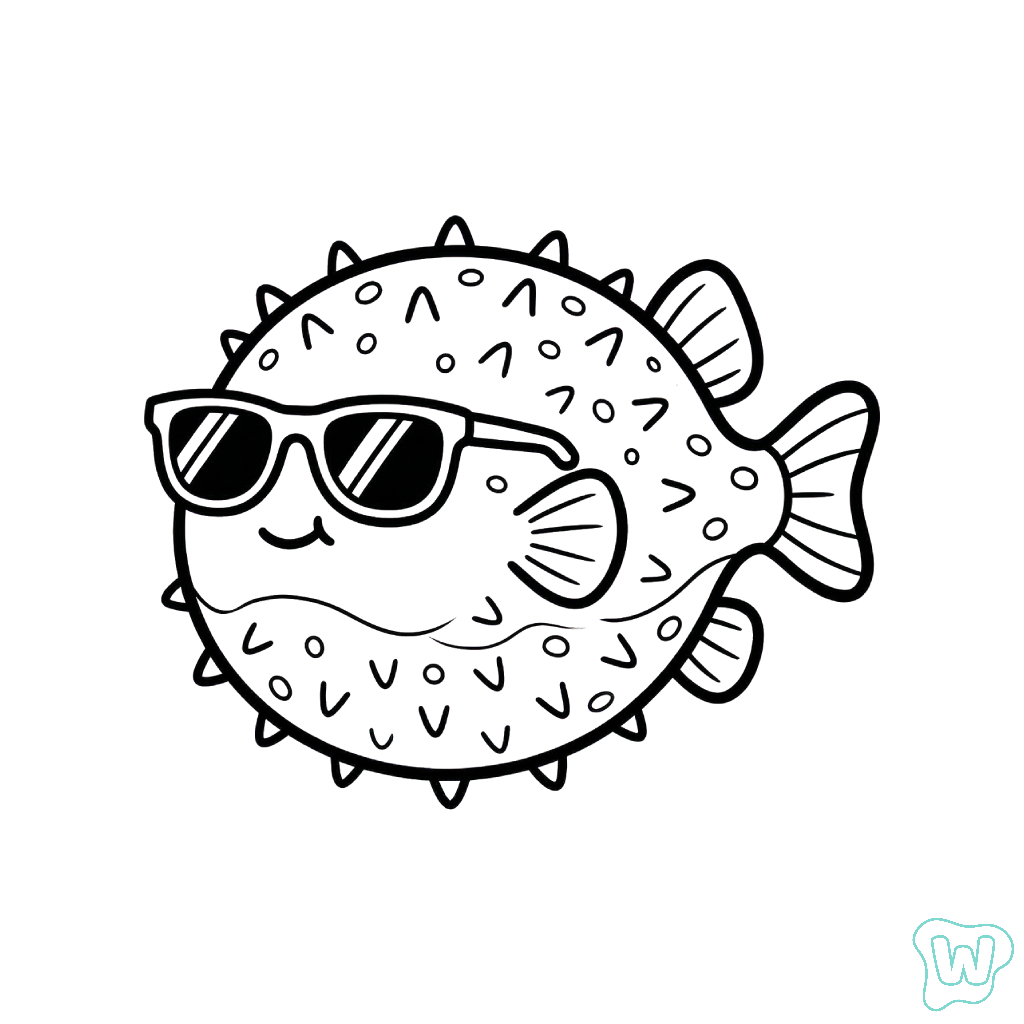 Pez Globo páginas para colorear para imprimir gratis