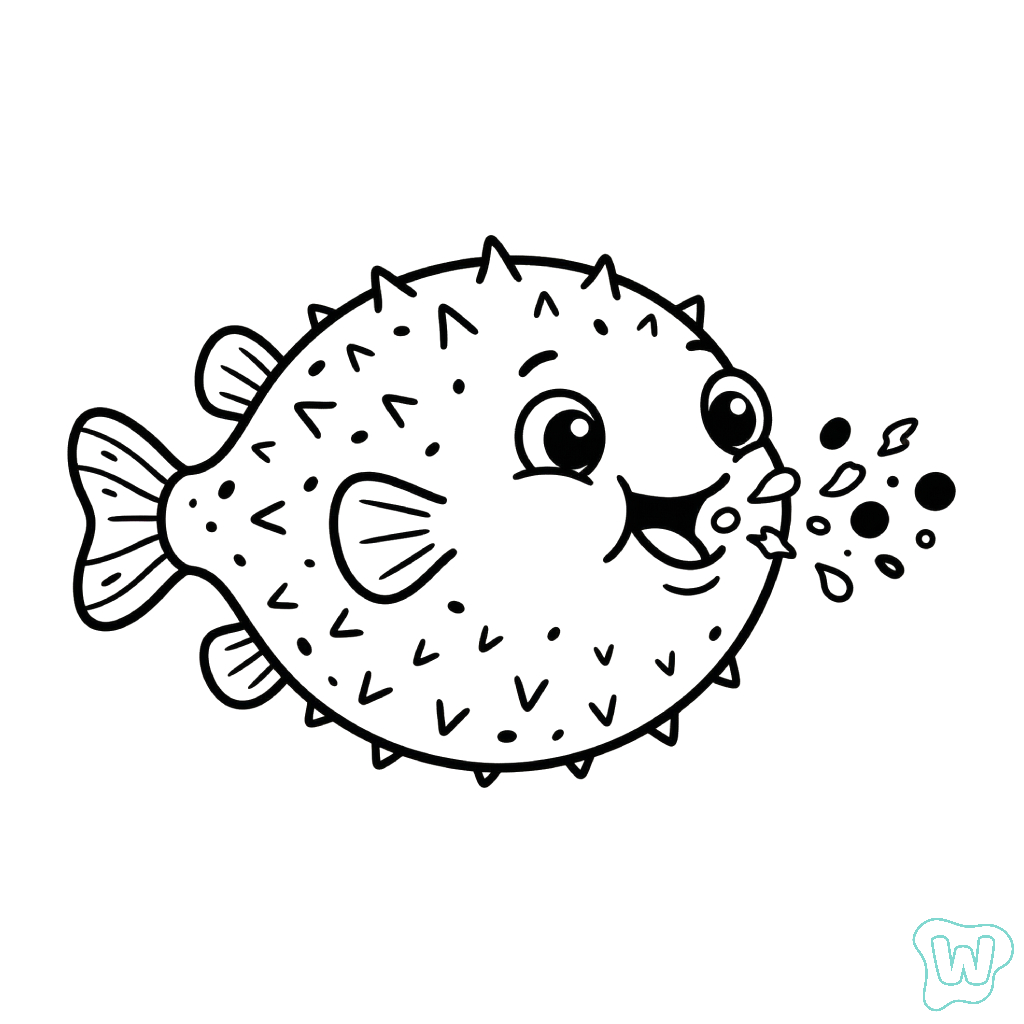 Pez Globo dibujos para colorear