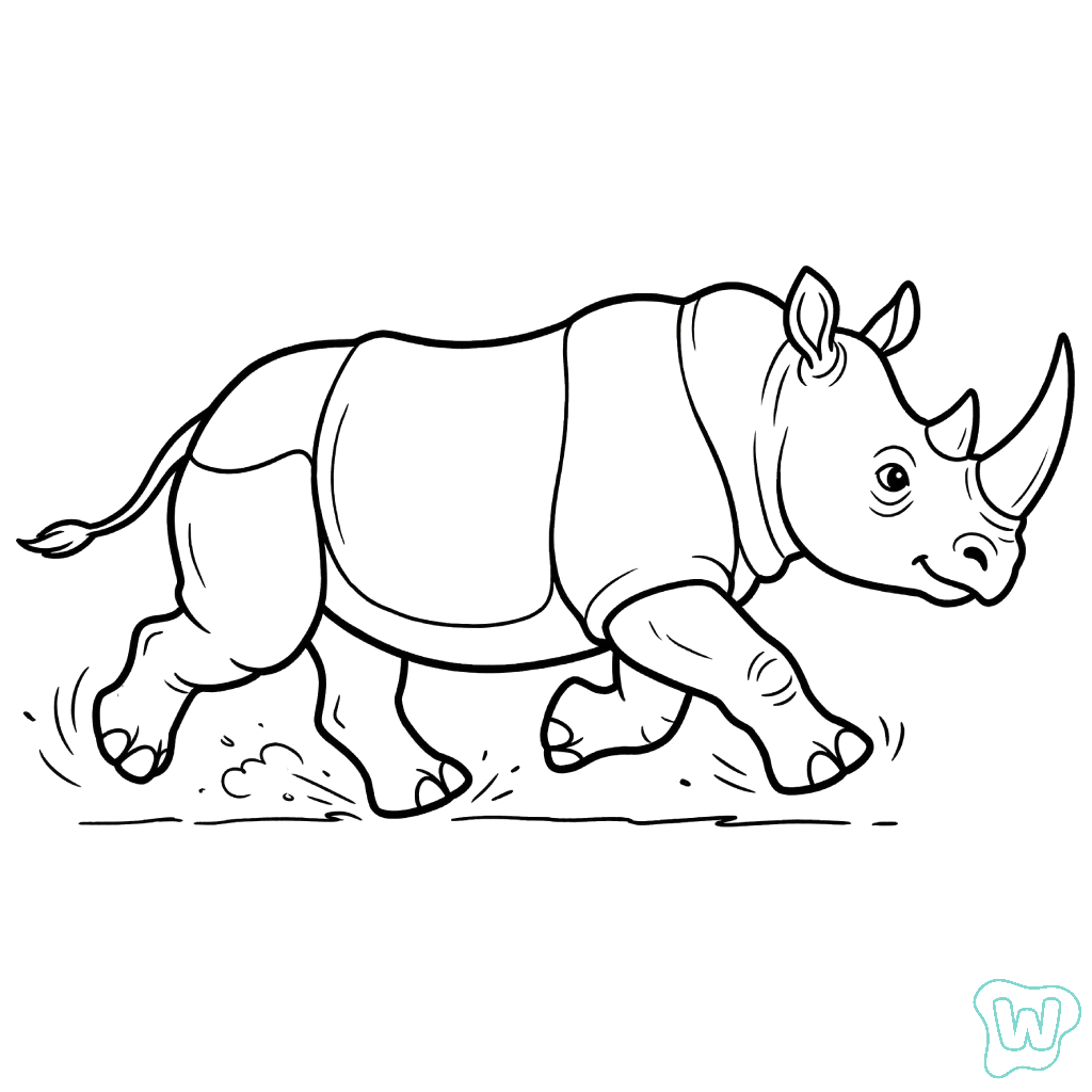 para colorear Rinoceronte 1