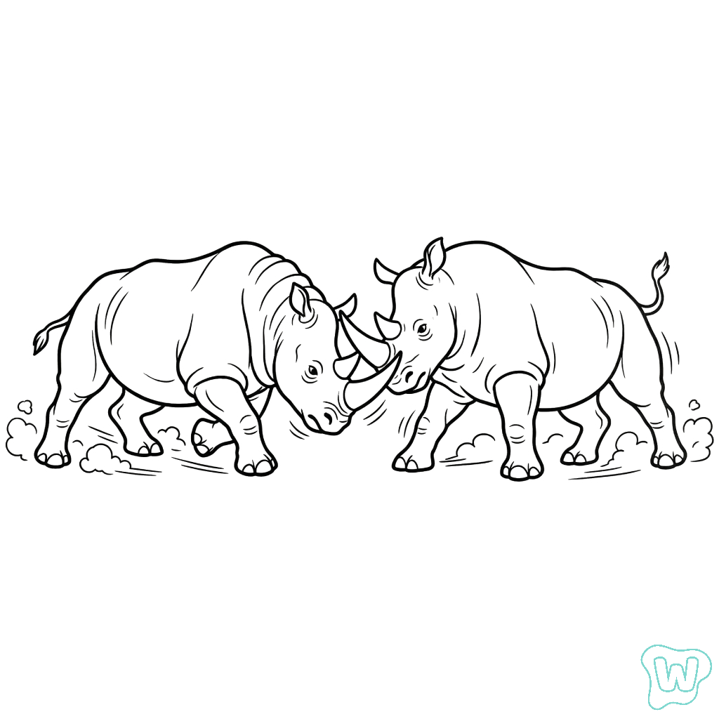 páginas para colorear gratis Rinoceronte 1