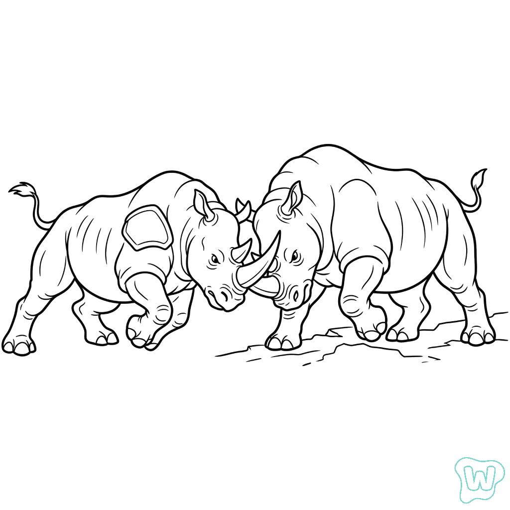 Rinoceronte para colorear y Imprimir PDF 1