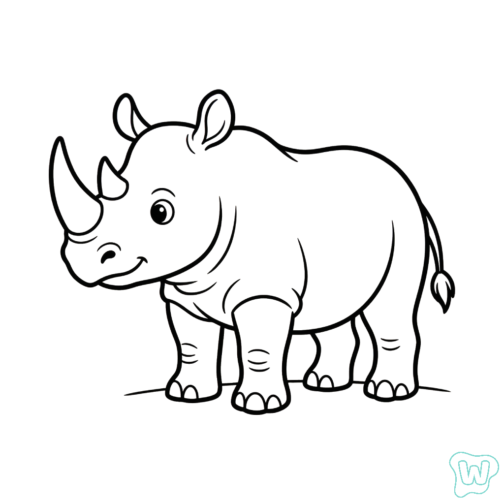 Rinoceronte para colorear y Imprimir PDF gratis