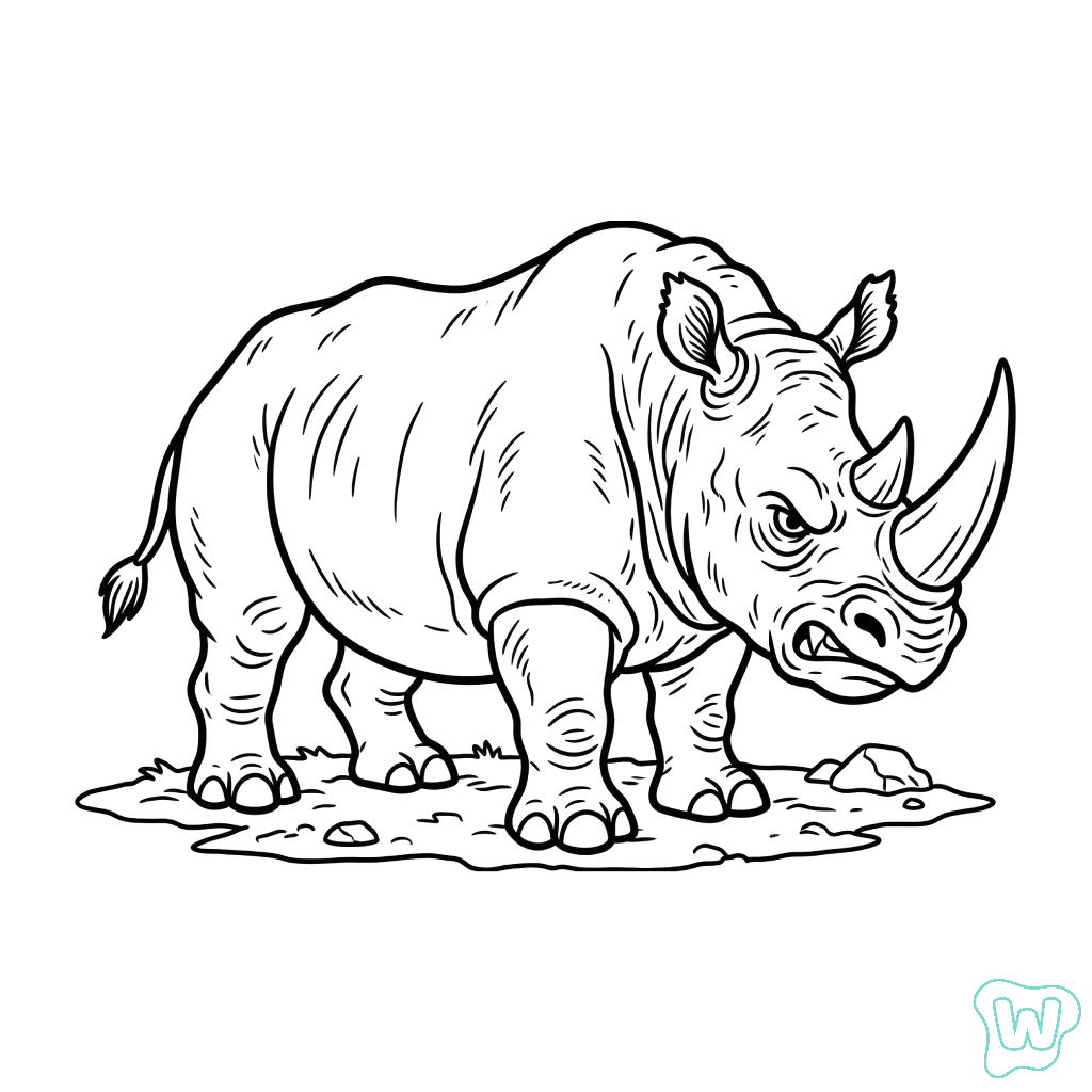 Rinoceronte adornos para colorear