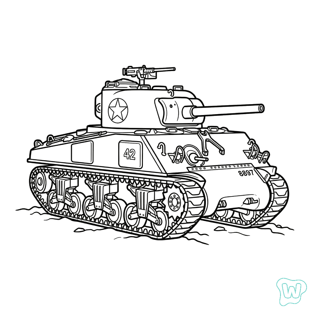 Tanque páginas para colorear para imprimir