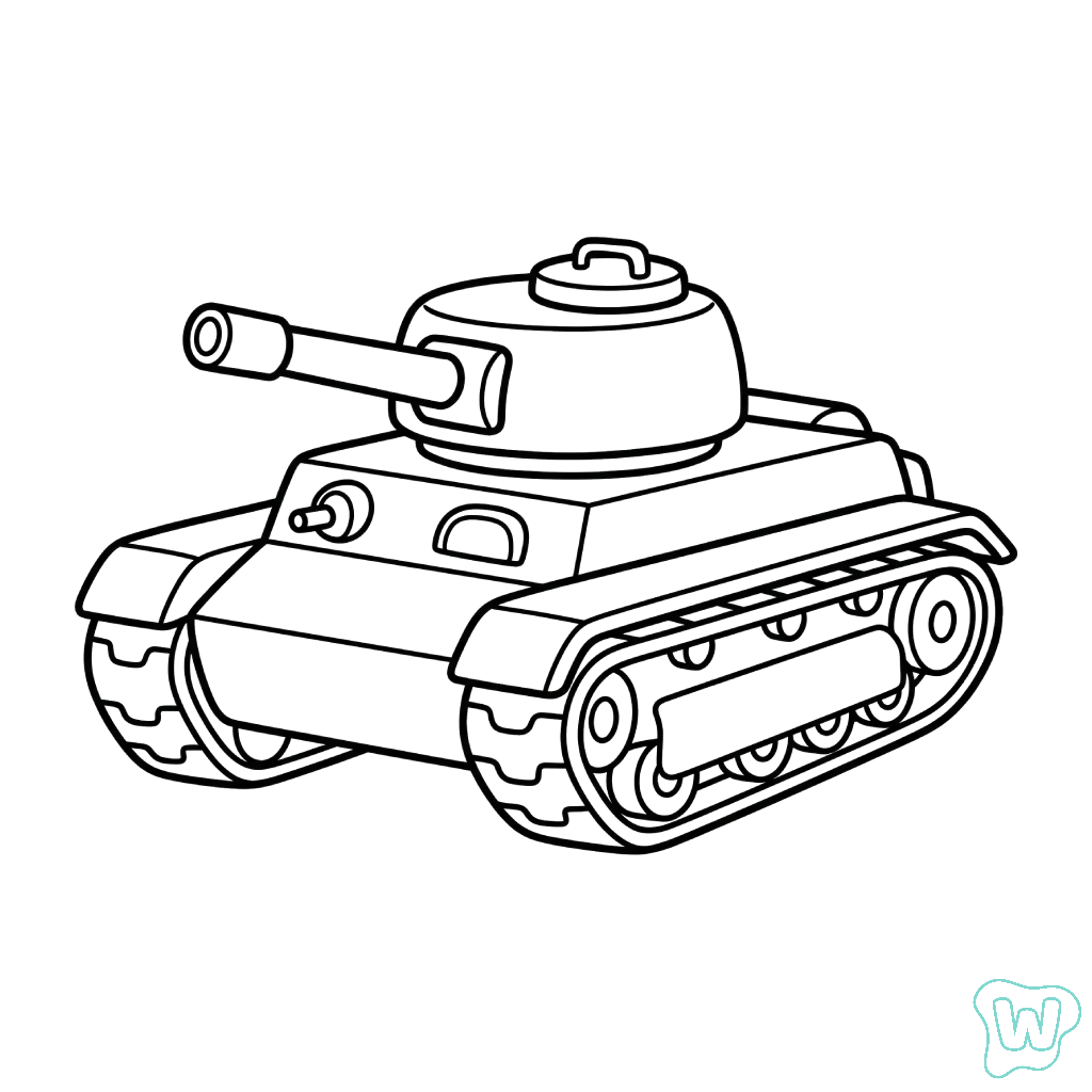 Tanque páginas para colorear imprimibles