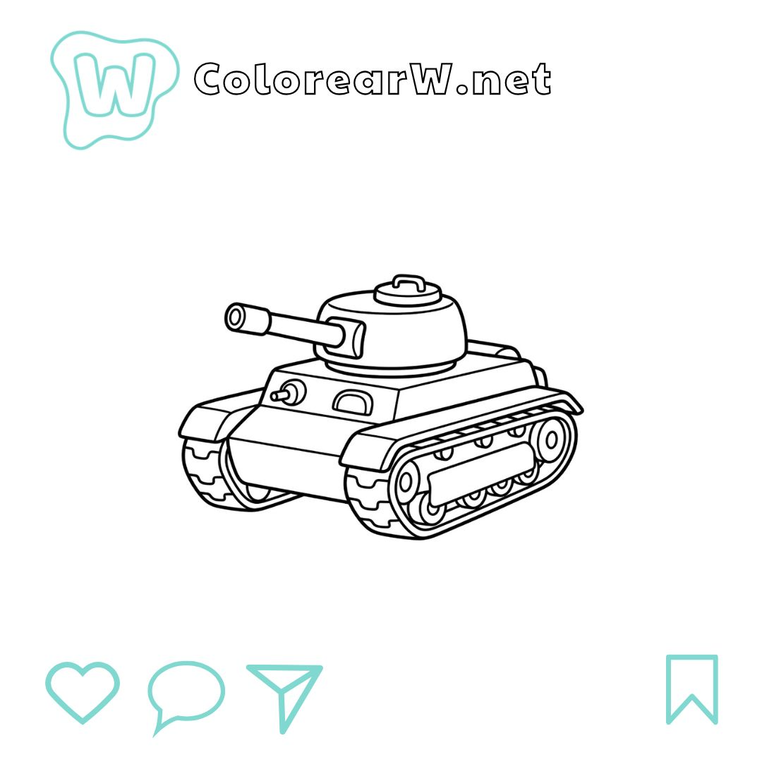 Tanque para colorear (PDF para imprimir gratis) thumbnail