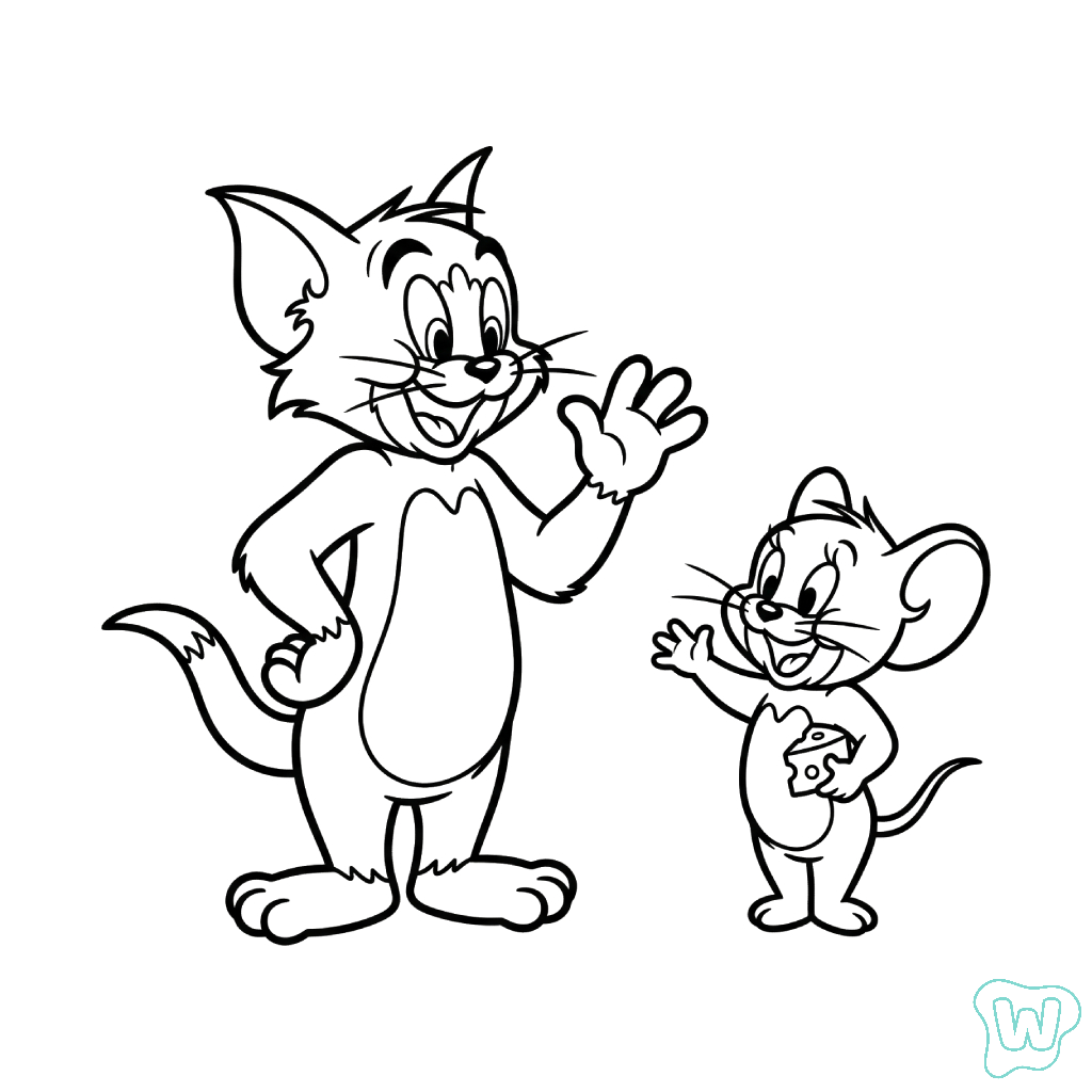 Tom y Jerry páginas para colorear de adornos