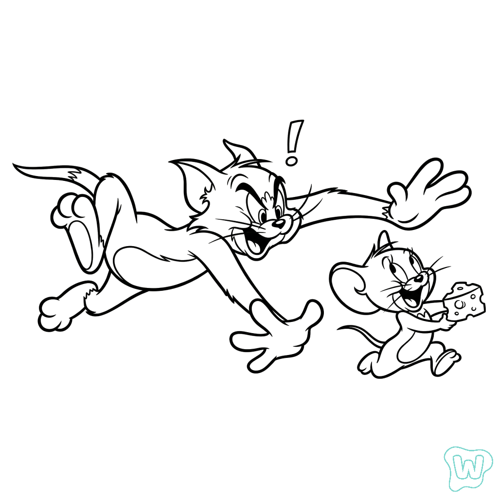 Tom y Jerry adornos para colorear