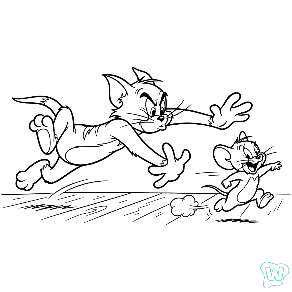 Tom y Jerry dibujos para colorear  y Imprimir PDF gratis