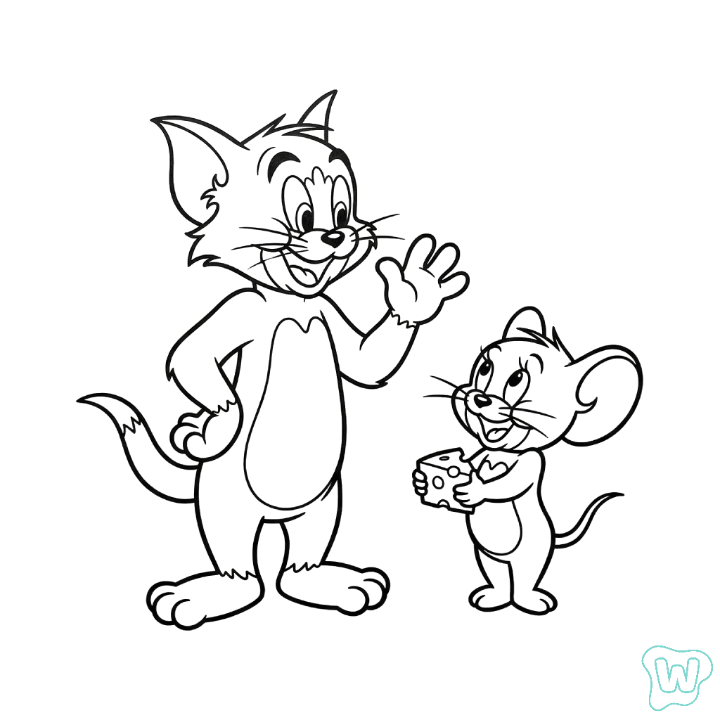 páginas para colorear gratis Tom y Jerry pdf