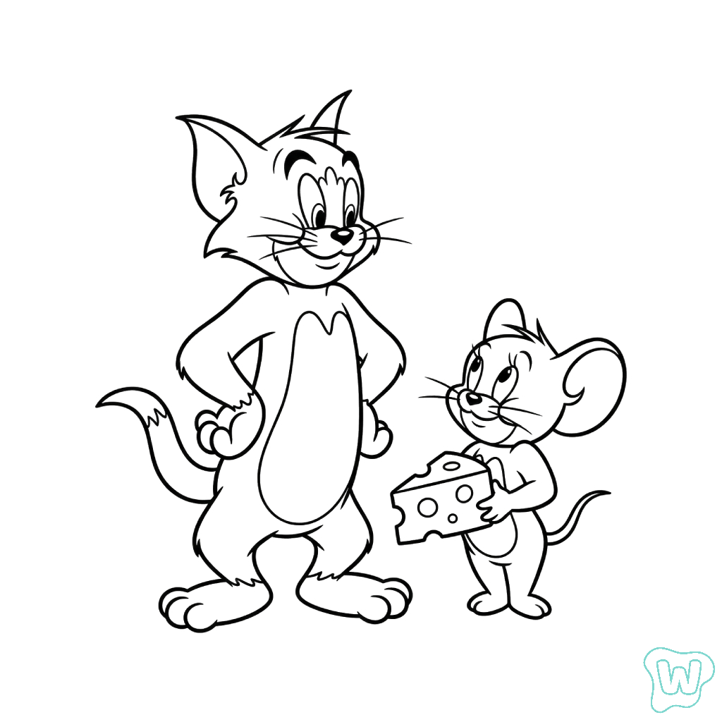 lindas páginas para colorear Tom y Jerry