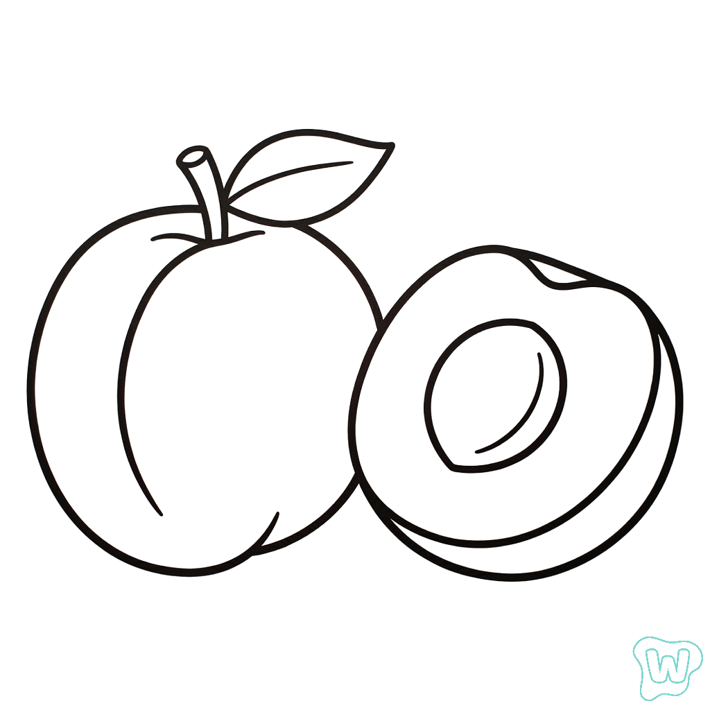 páginas para colorear Albaricoque imprimibles 1