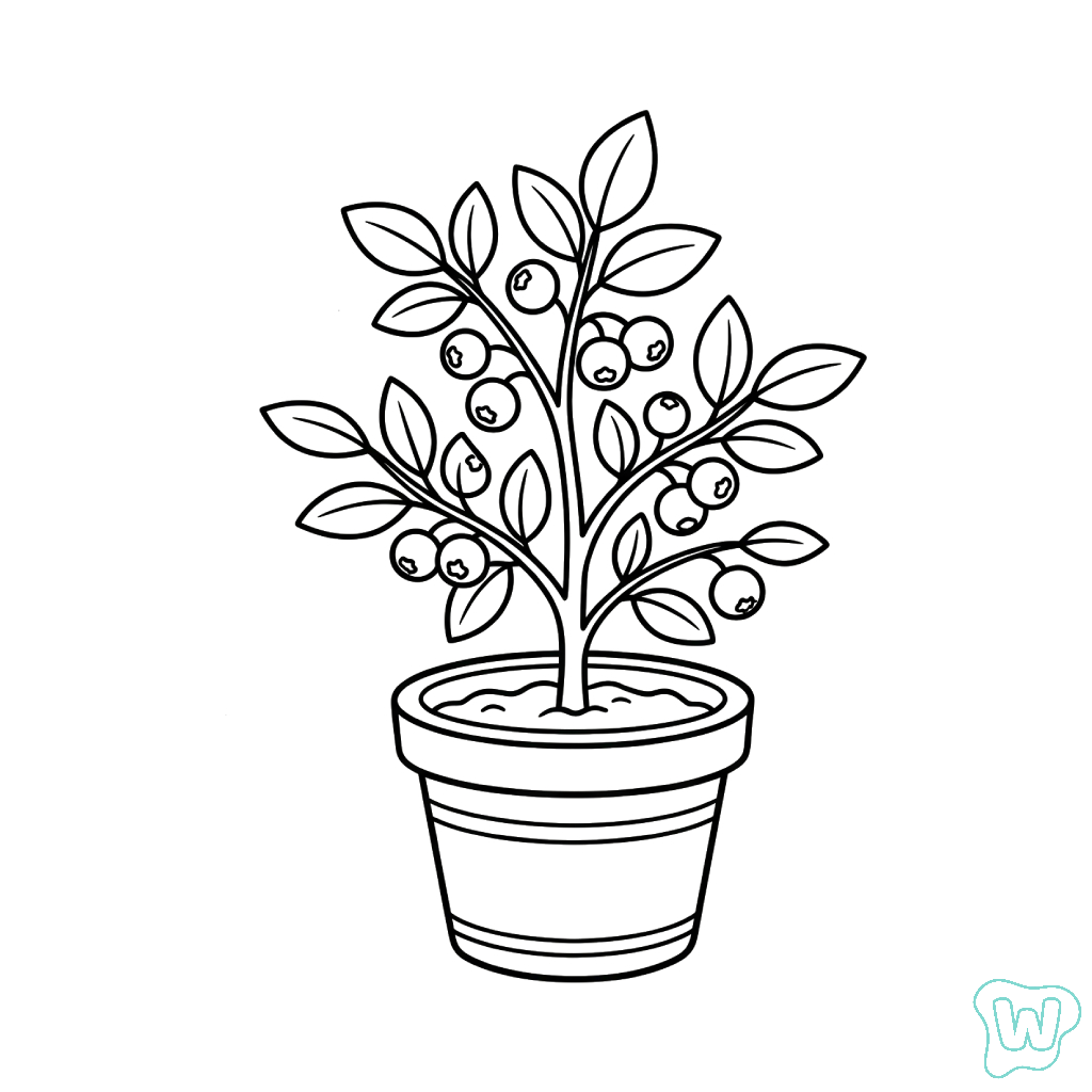 Arándano páginas para colorear de adornos