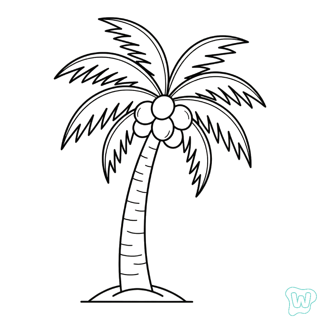 páginas para colorear para Árbol de Coco