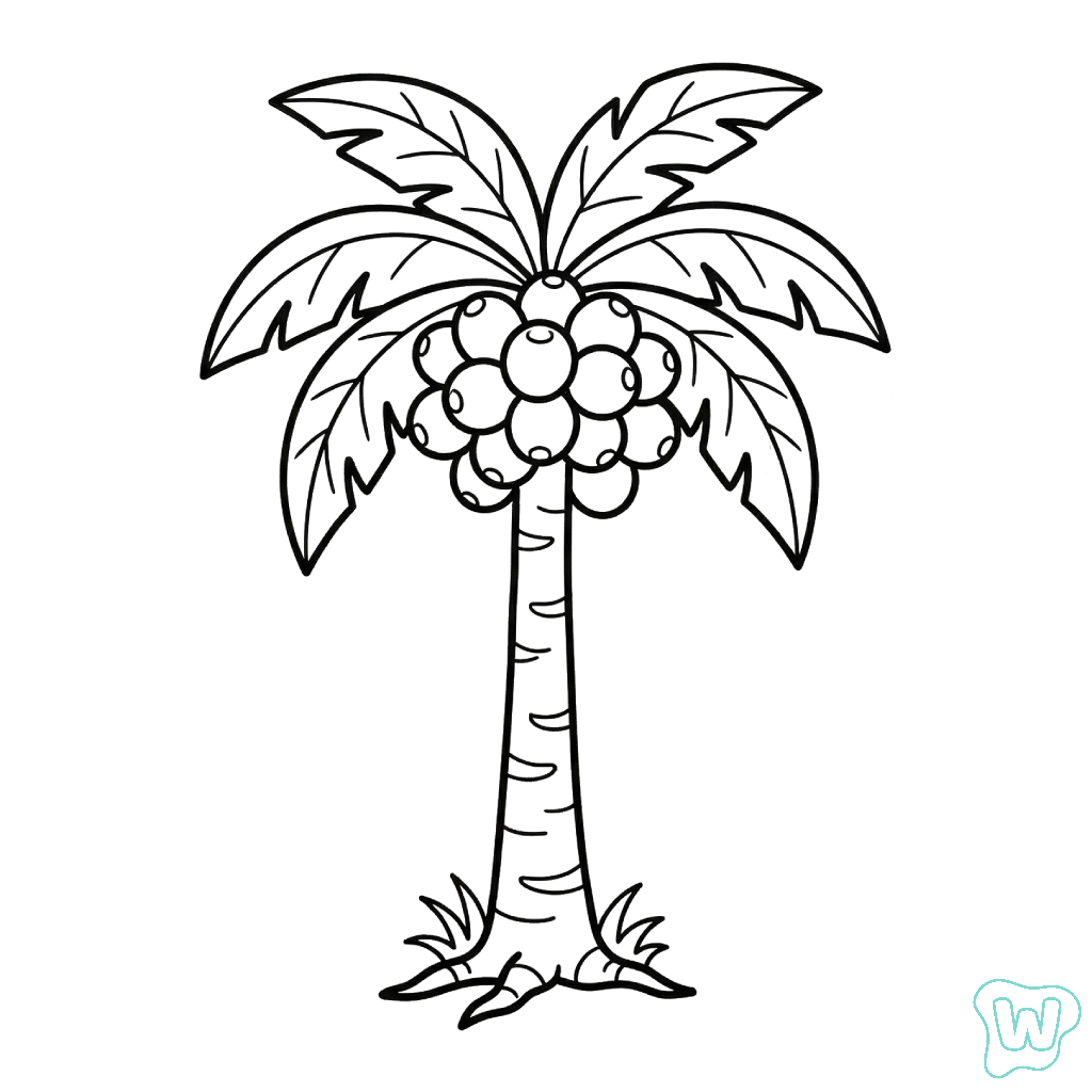 páginas para colorear para Árbol de Coco 1