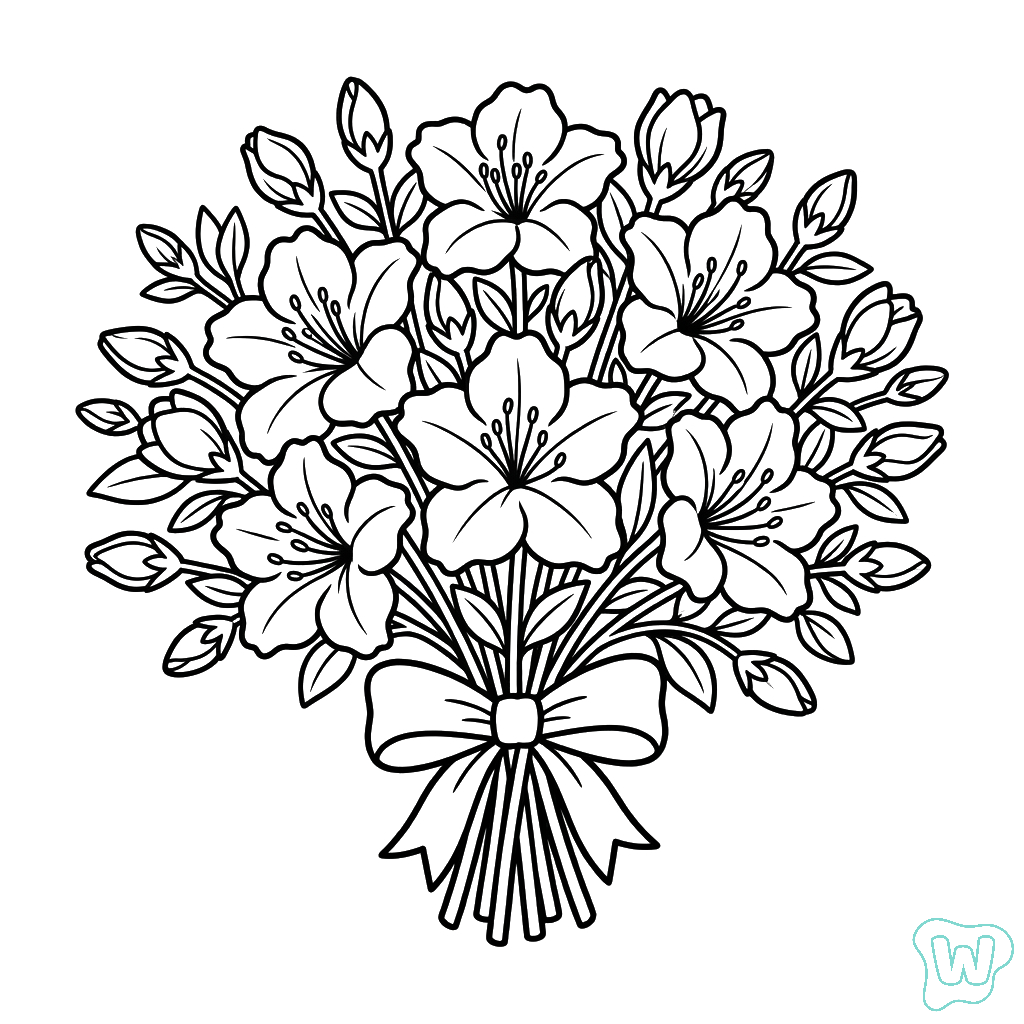 Azalea páginas para colorear para imprimir