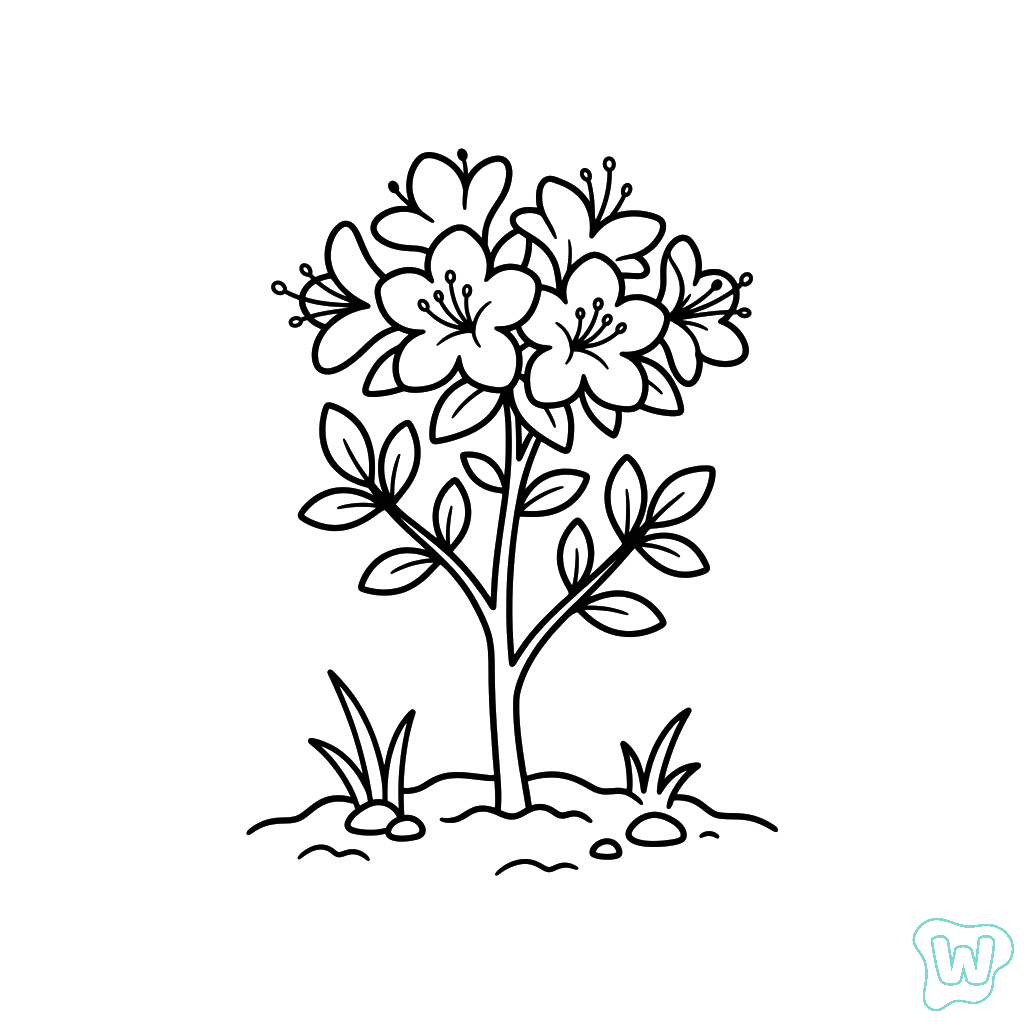 Azalea páginas para colorear para adultos