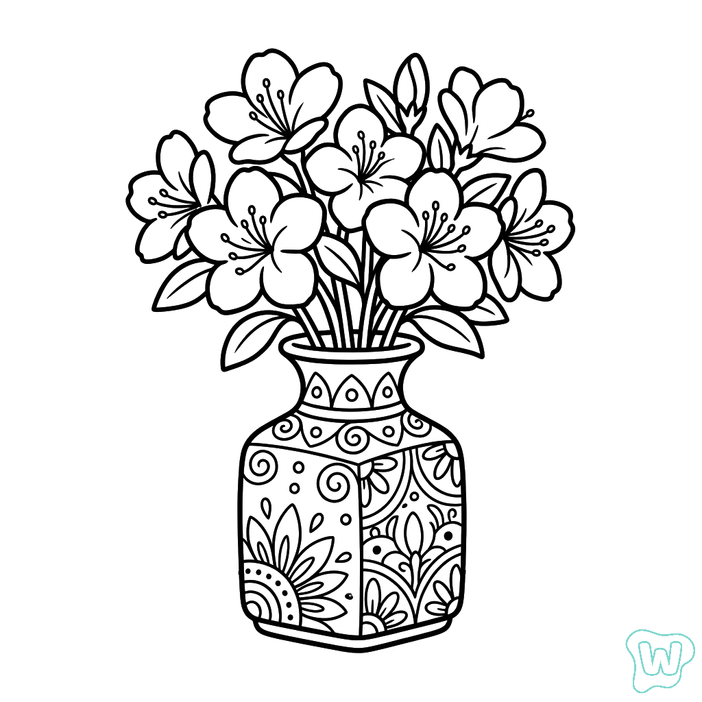 páginas para colorear de árboles Azalea gratis