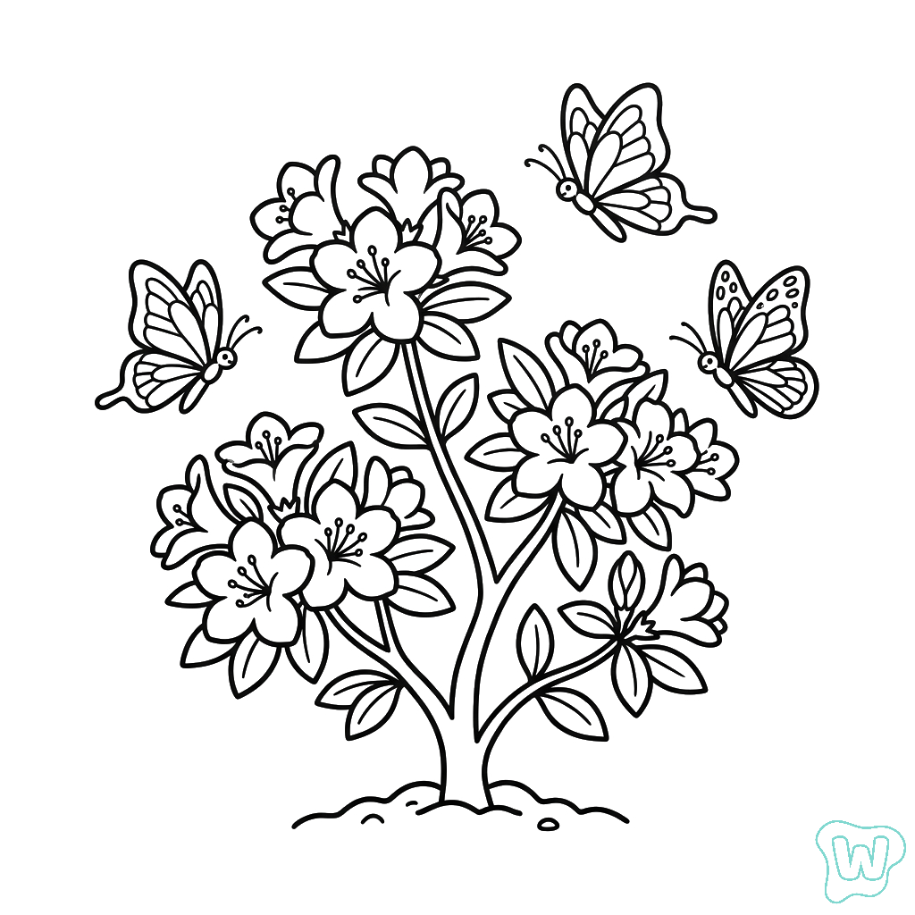 Azalea páginas para colorear gratis 1