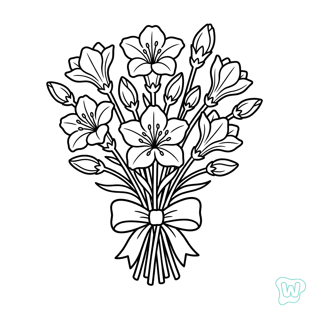 páginas para colorear lindas y fáciles de Azalea