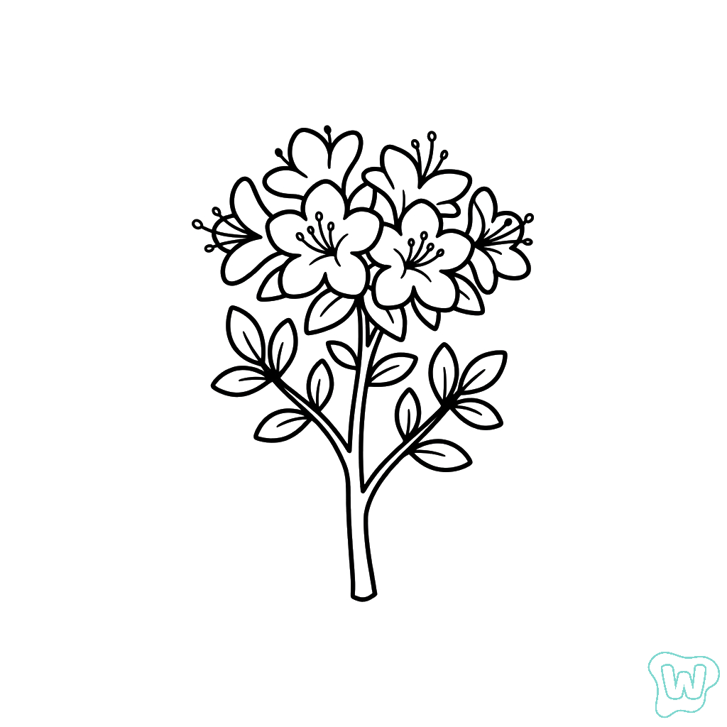 páginas para colorear Azalea imprimibles gratis