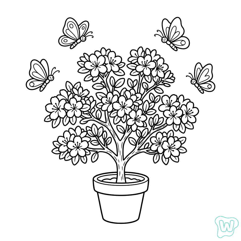 divertidas páginas para colorear Azalea