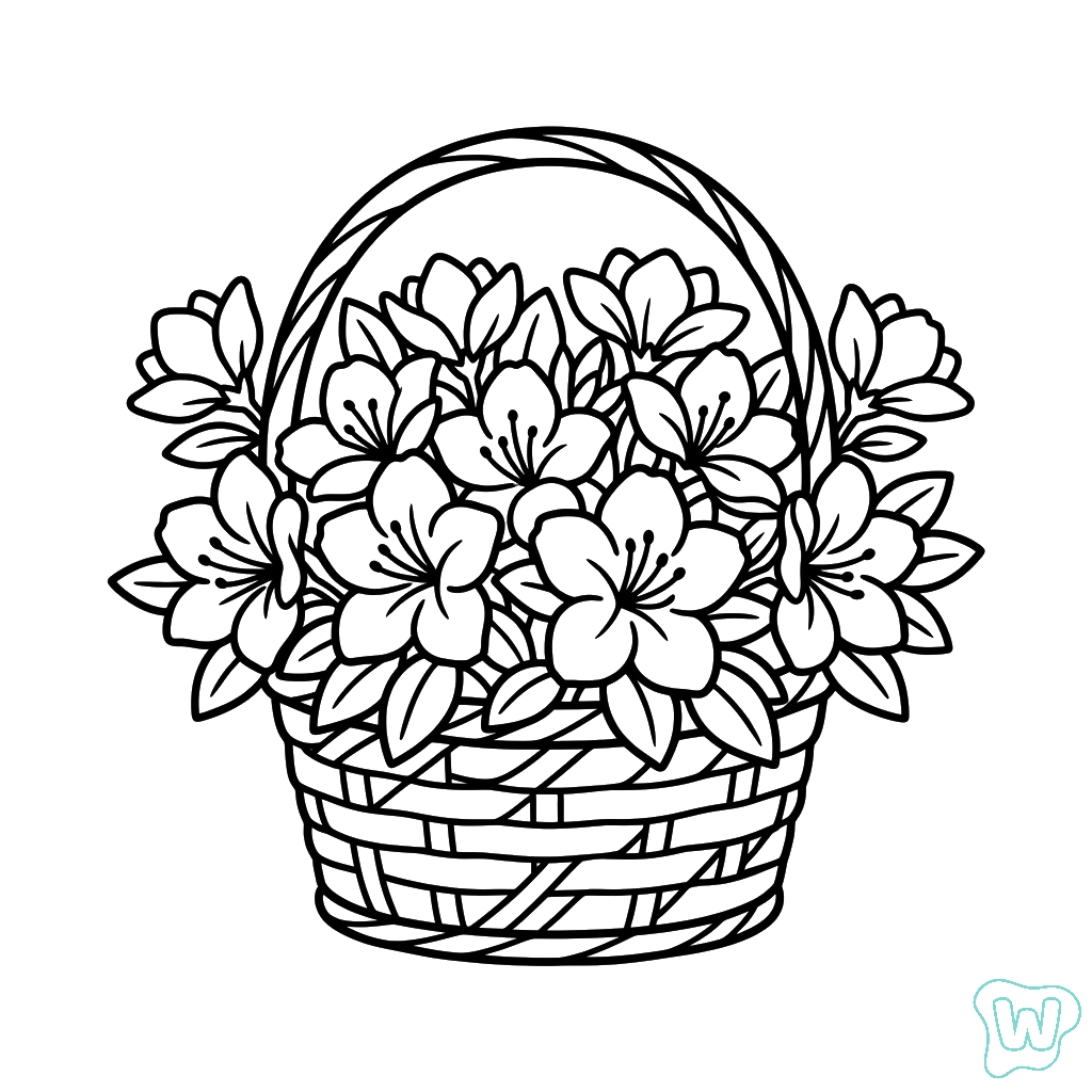 Azalea para colorear y Imprimir PDF