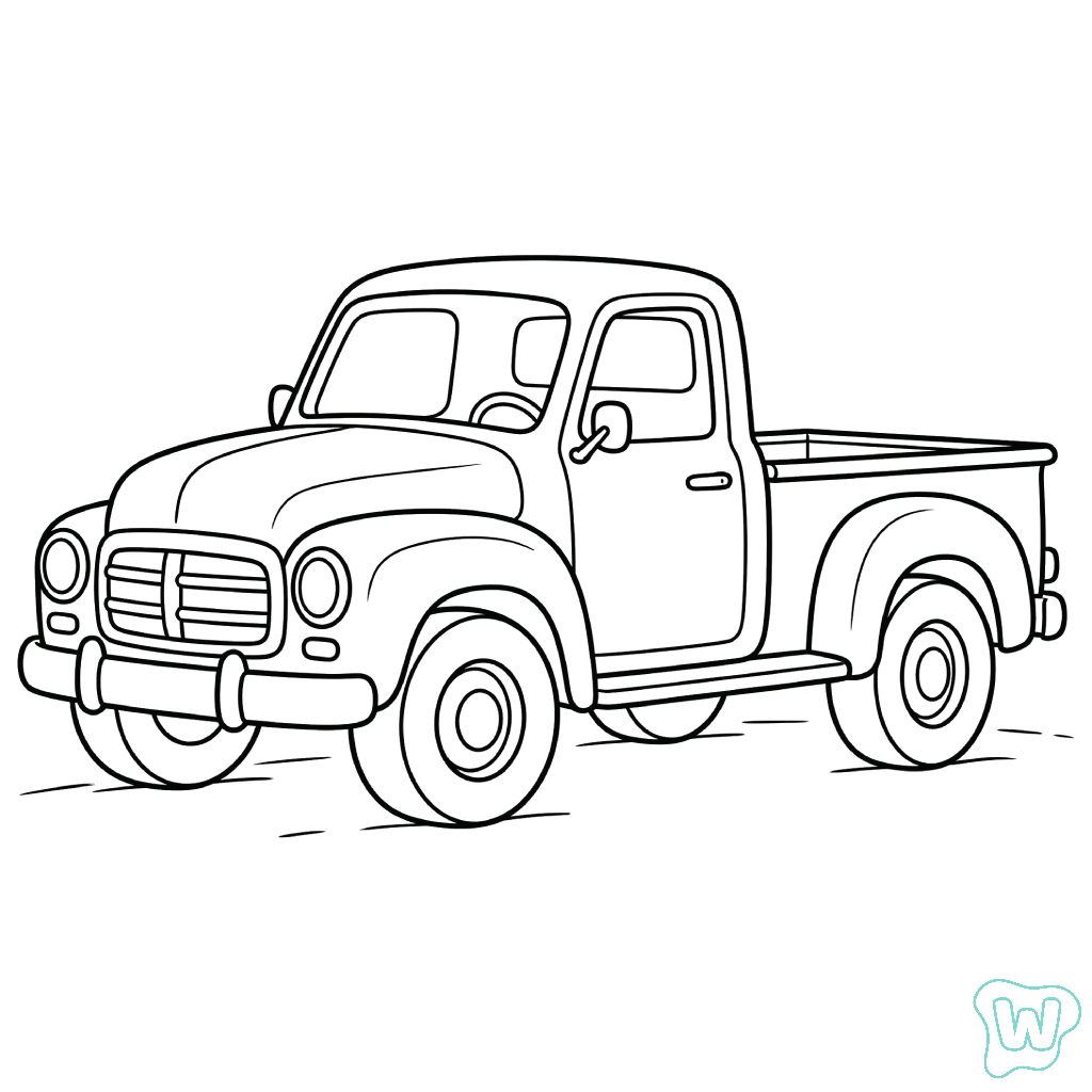 niños Camionetas Pickup páginas para colorear