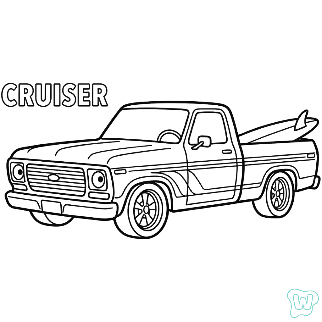 Camionetas Pickup para colorear y Imprimir PDF gratis