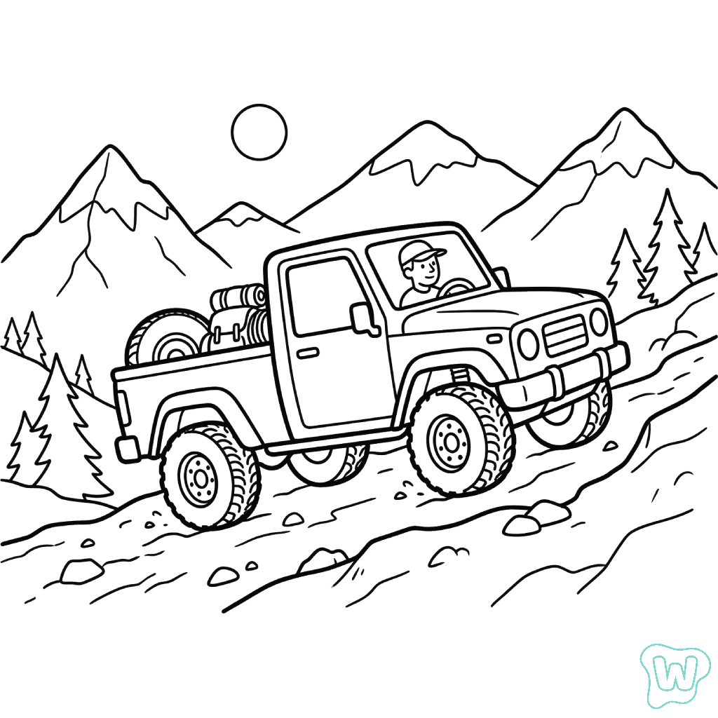 Camionetas Pickup páginas para colorear imprimibles 1