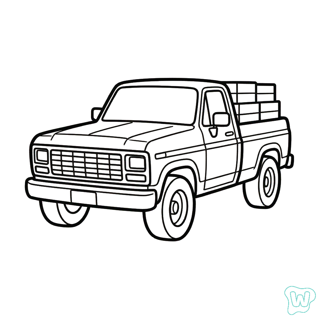 Camionetas Pickup para colorear y Imprimir PDF 1
