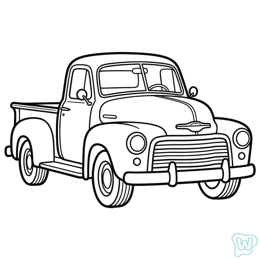 páginas para colorear de preescolar Camionetas Pickup