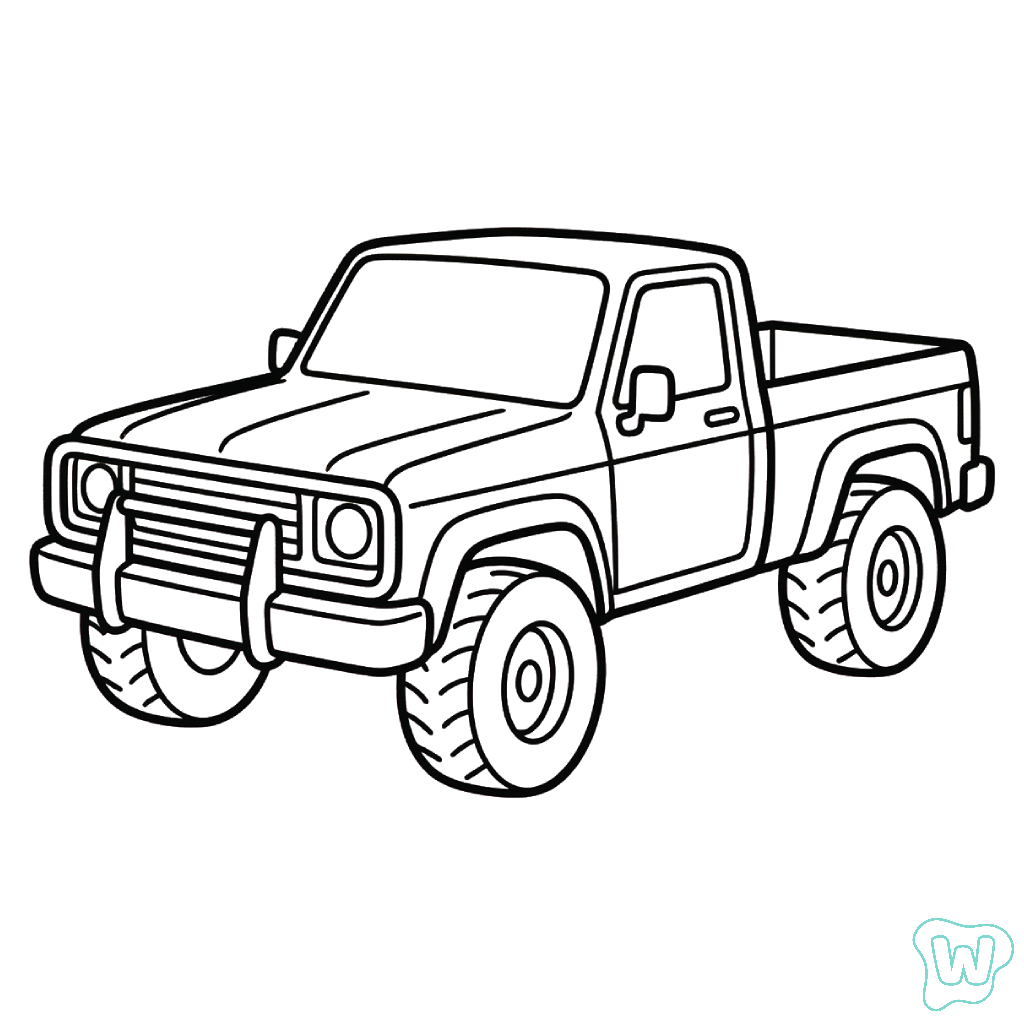 páginas para colorear gratis Camionetas Pickup 1