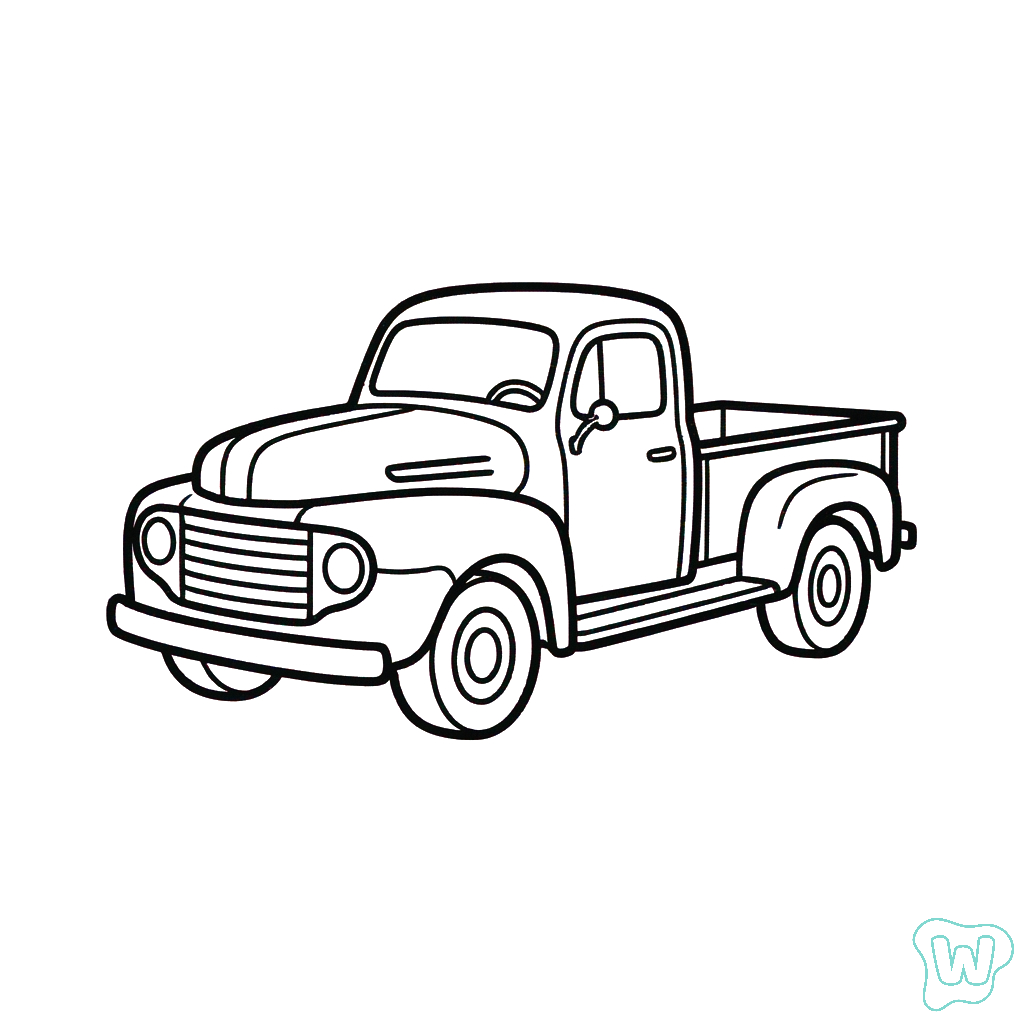 páginas para colorear gratis Camionetas Pickup para adultos