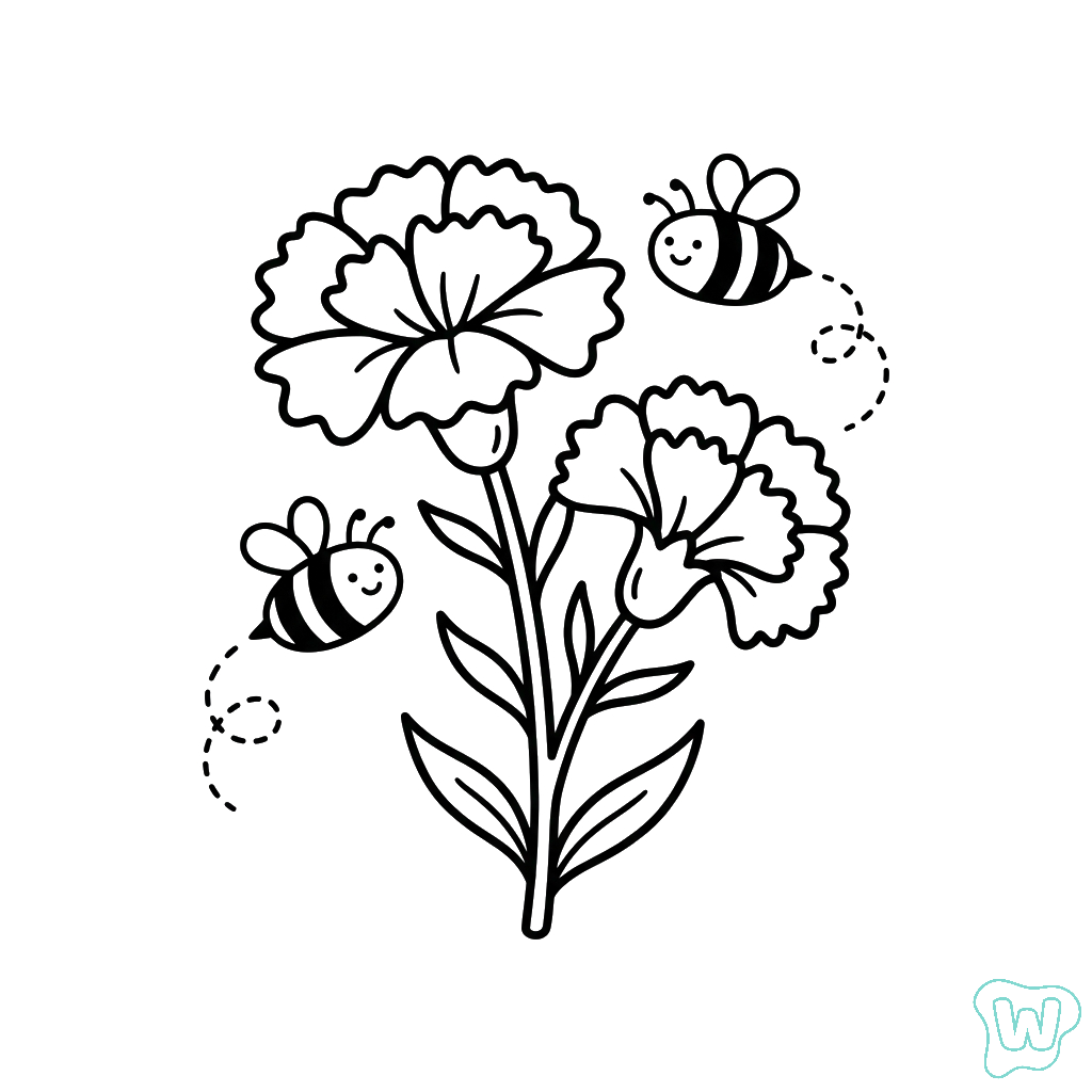 para colorear Clavel